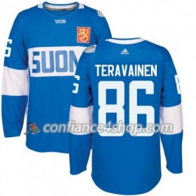 Adidas Maillot de Hockey Finlande Teuvo Teravainen 86 Coupe du monde de hockey sur glace 2016 Bleu Premier - Homme